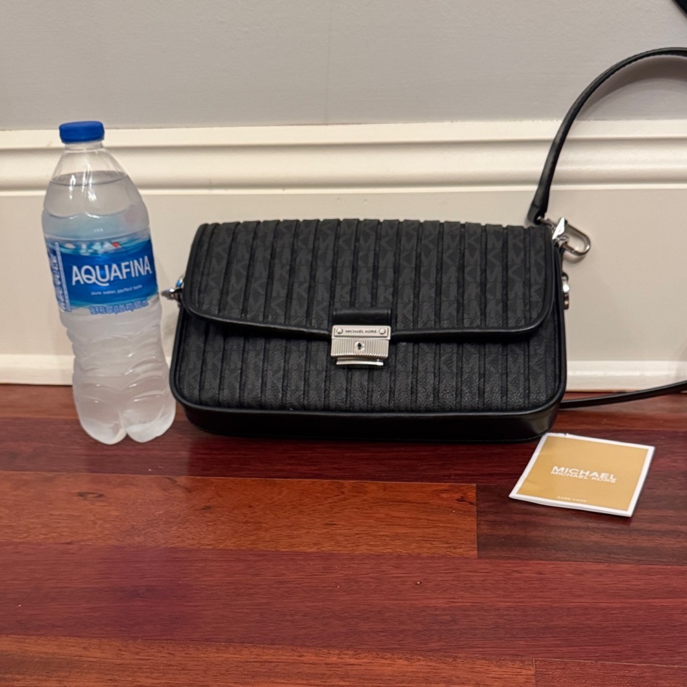 Michael Kors Black Textured Crossbody Bag